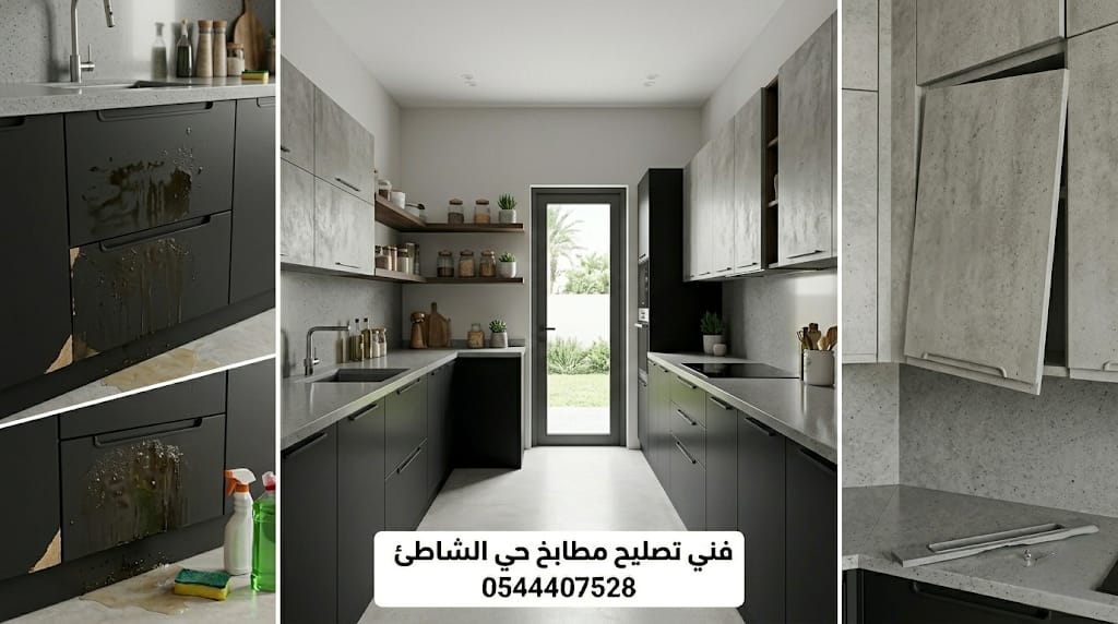 فني تصليح مطابخ حي الشاطئ خبير في صيانة وتعديل دواليب المطبخ بمهارة عالية لضمان استعادة مظهرها وعملها بكفاءة مع تقديم خصم حصري.