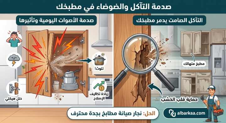 معالجة احتكاك ابواب المطبخ
