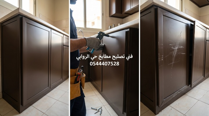 فني تصليح مطابخ حي الروابي | استبدال السحابات وزوايا الألومنيوم بكفاءة