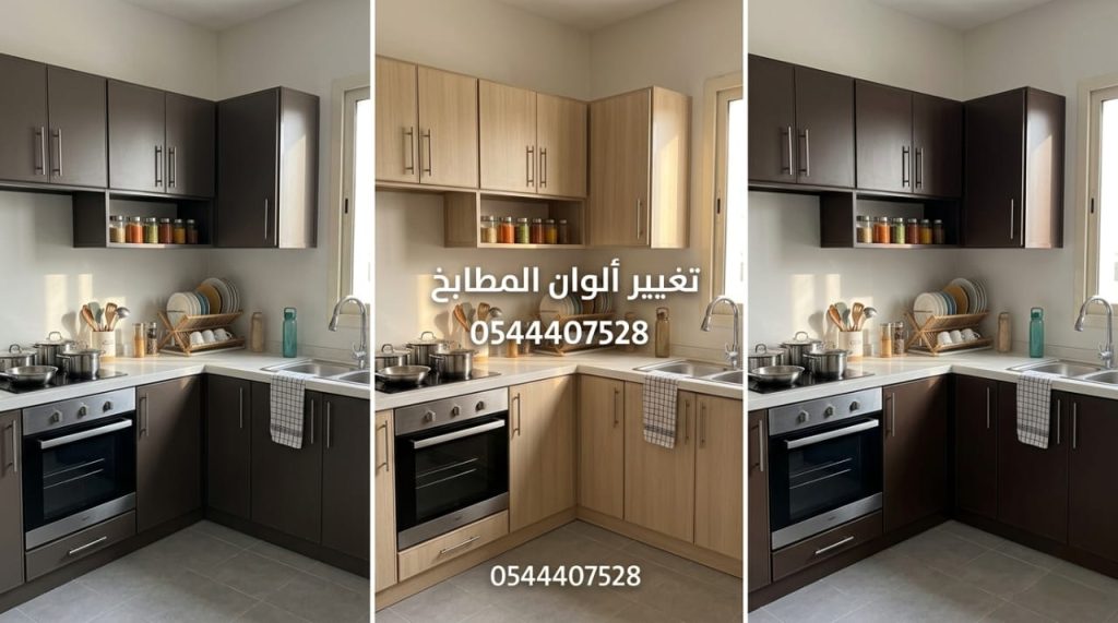 فني خبير في تغيير قشرة دواليب المطبخ بجدة يقوم بإزالة القشرة التالفة وتركيب أخرى جديدة مقاومة للرطوبة بألوان عصرية مع خصم حصري.